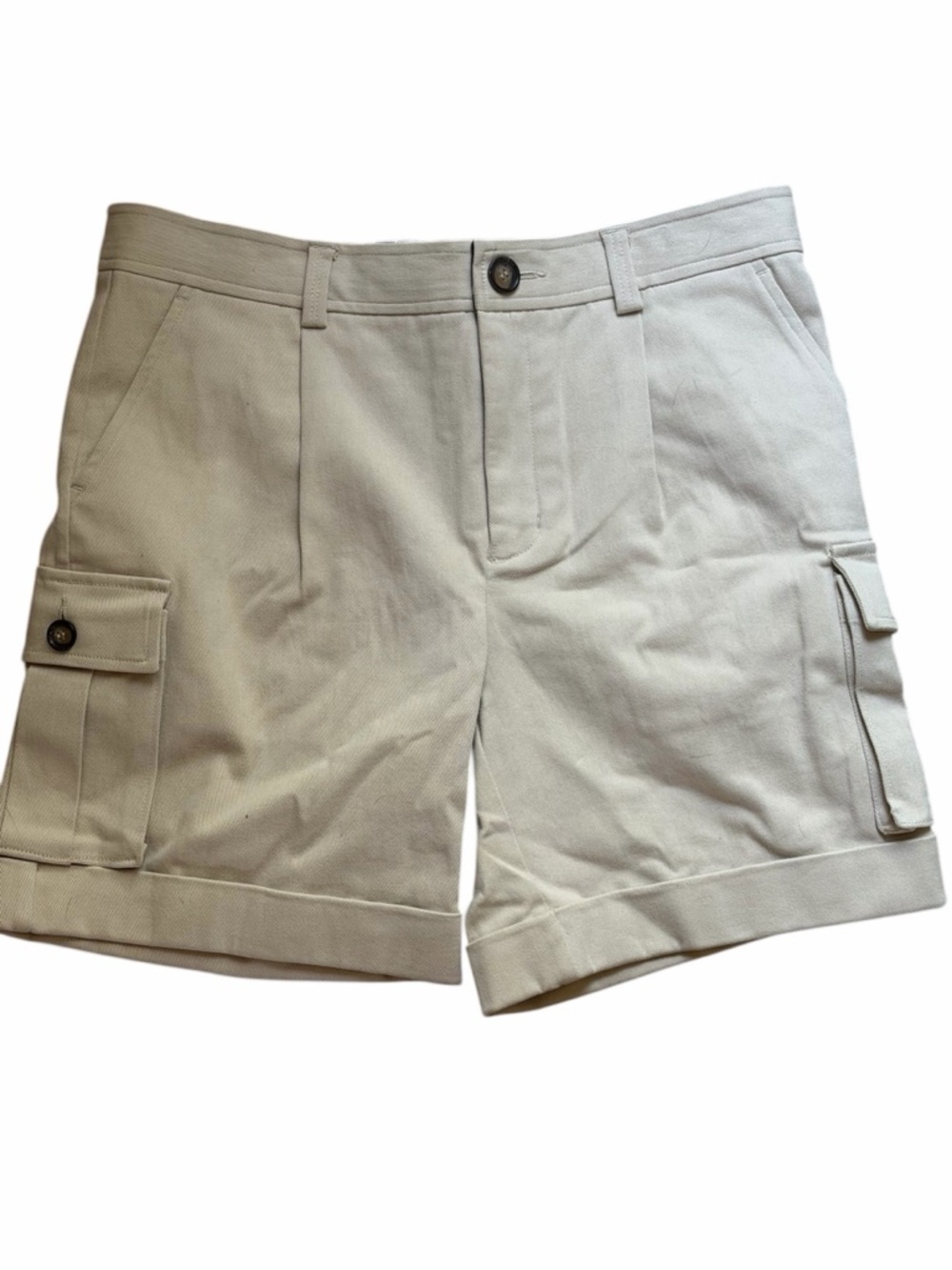 NWT 29, 30, 32 Mr Turk Westlake Men's Casual Cargo Shorts in Cream - Picture 5 of 8